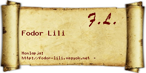 Fodor Lili névjegykártya